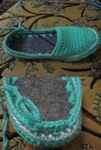 Учимся вязать обувь!