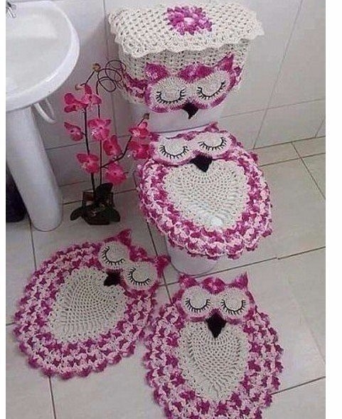 Идеи вязаного декора для ванной