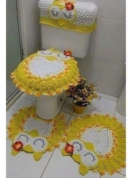 Идеи вязаного декора для ванной