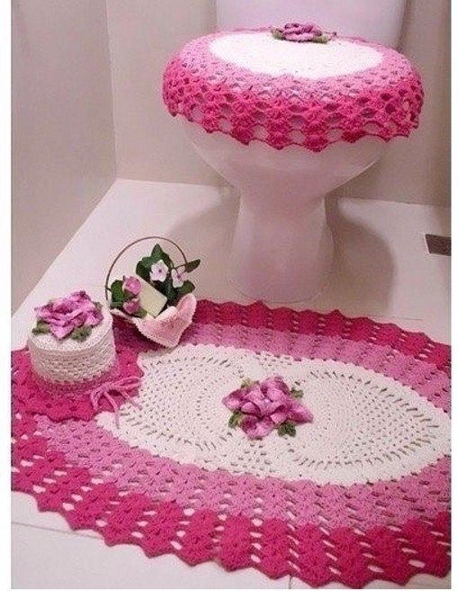 Идеи вязаного декора для ванной