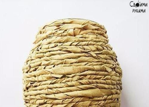 Превращаем баночку в вазу.