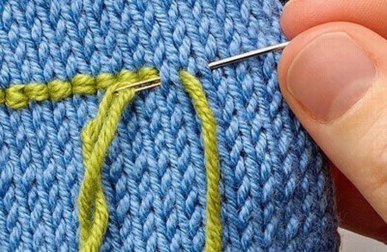 Простая вышивка по трикотажу.