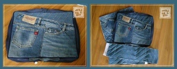 Чемоданчик-сумка из старых джинсов.