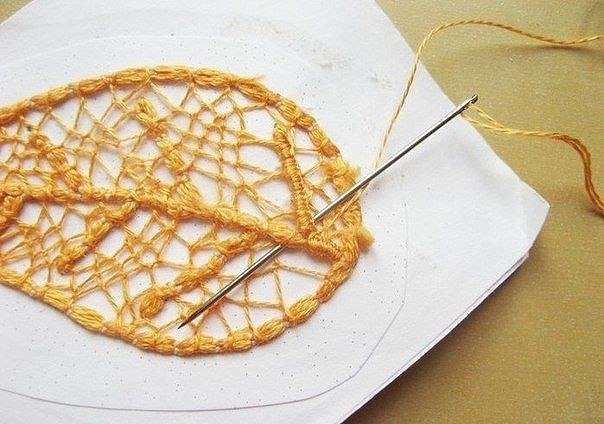 Игольное кружево. Скелетированные листья