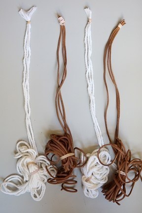 МК Плетеный пояс из кожи и веревок