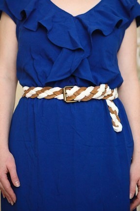 МК Плетеный пояс из кожи и веревок