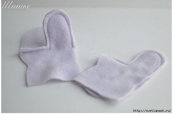 Как сшить двухсторонние варежки из флиса. Фото МК..