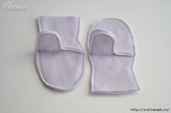 Как сшить двухсторонние варежки из флиса. Фото МК..