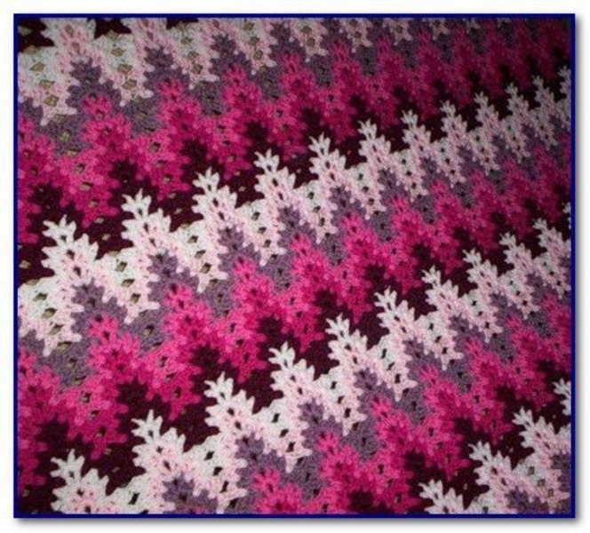 Узор зиг-заг крючком для пледа