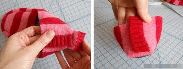 Тёплая домашняя обувь из свитера