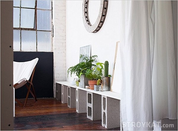 Идеи для дачи. Поделки из оставшихся от стройки бетонных блоков.