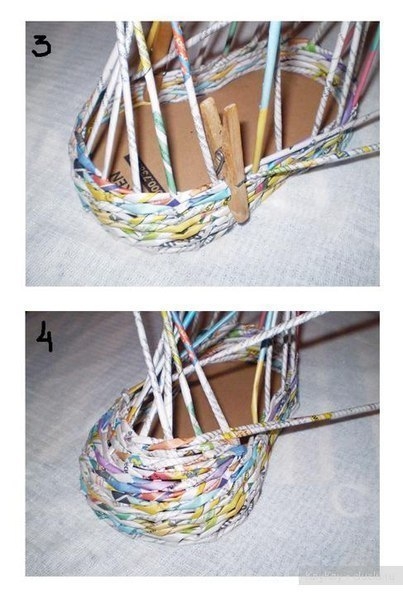 Башмачок из газетных трубочек. Мастер-класс.