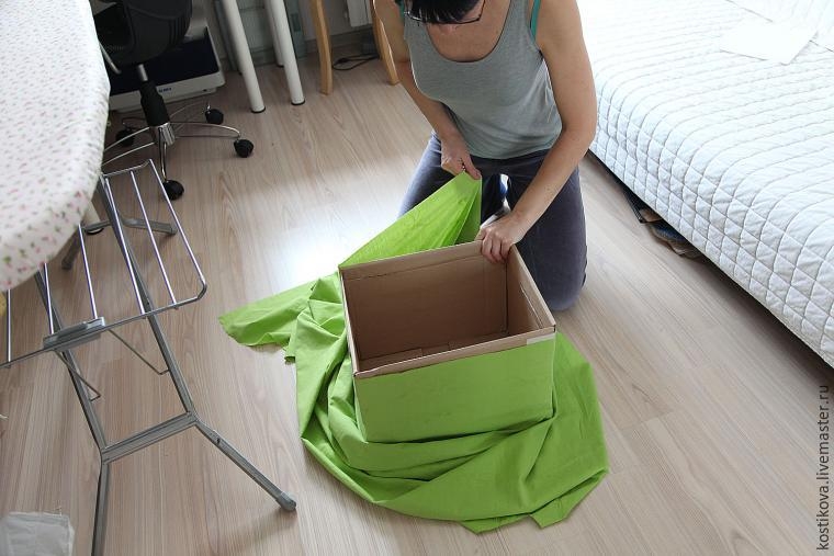 Декоративная коробка для хранения тканей