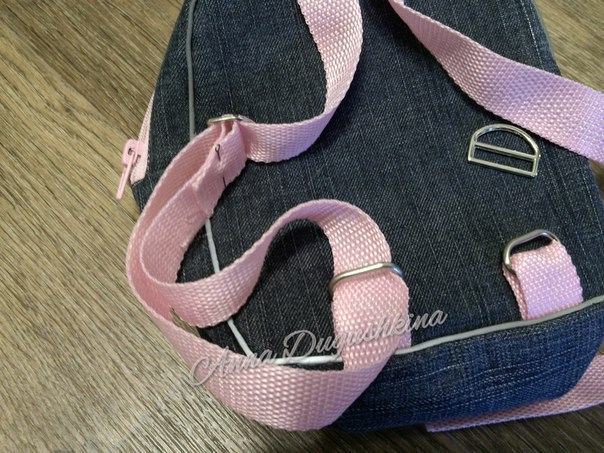 Рюкзачок для девочки из старых джинсов