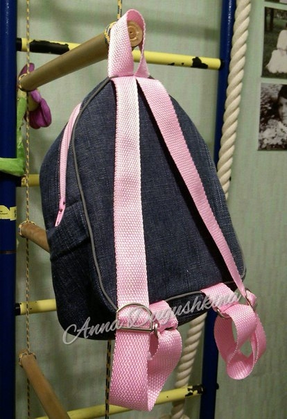 Рюкзачок для девочки из старых джинсов