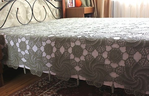 Ажурное покрывало крючком Ажурное покрывало крючком