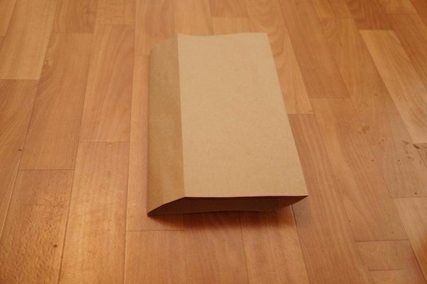 Пакет из крафт-бумаги без выкройки.