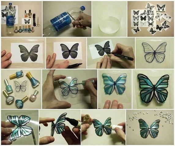Бабочки из пластиковых бутылок