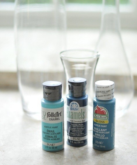 Красим стеклянные вазы