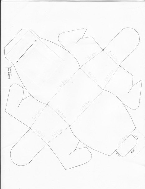 Сумочка из бумаги. Шаблон.