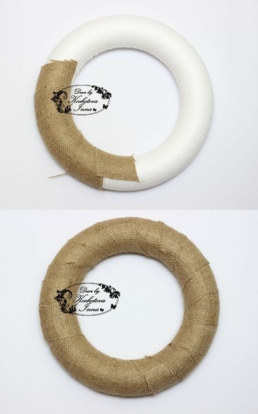 МК по созданию декоративного венка из клубков