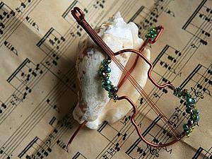 Создание кулона-броши в виде скрипки