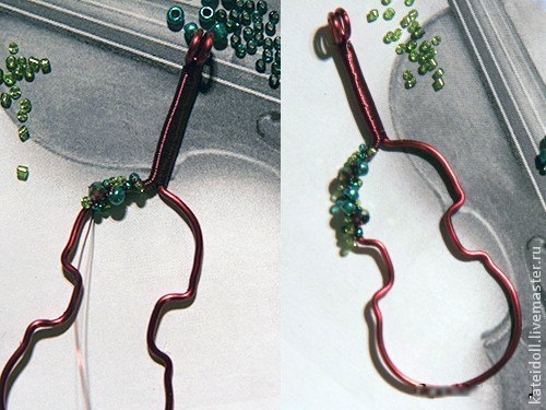 Создание кулона-броши в виде скрипки