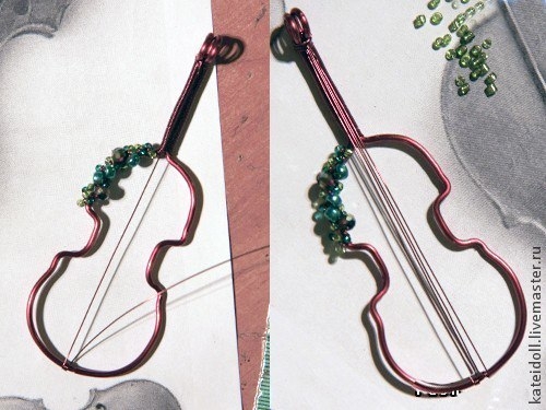 Создание кулона-броши в виде скрипки