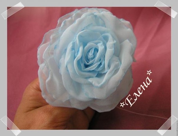 Мягкая Роза из вуали. Цветы из ткани.