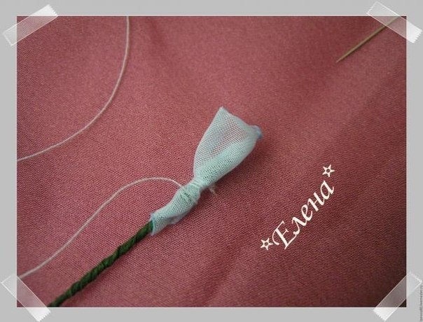 Мягкая Роза из вуали. Цветы из ткани.