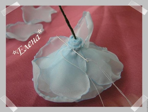 Мягкая Роза из вуали. Цветы из ткани.