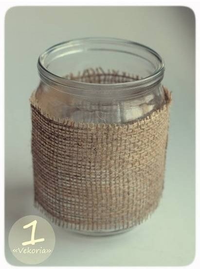 Красивый подсвечник из банки для зимнего декора