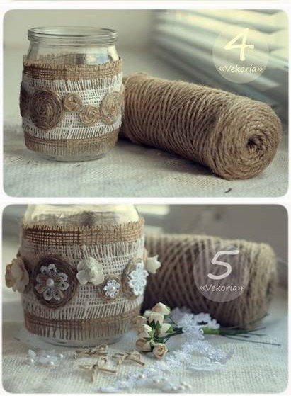 Красивый подсвечник из банки для зимнего декора