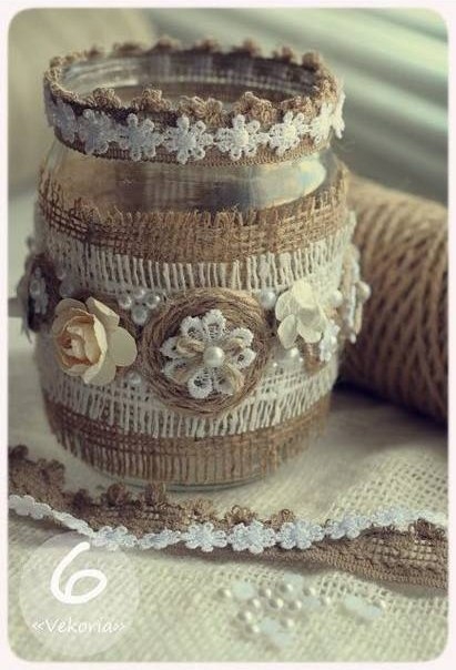 Красивый подсвечник из банки для зимнего декора