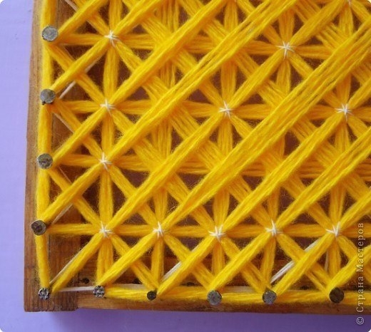 Плетение салфетки на рамке. Мастер-класс.