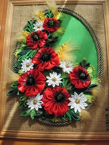 Вышивка лентами. Картины в технике канзаши.