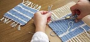 Текстильные циновки при помощи самодельного ткацкого станочка