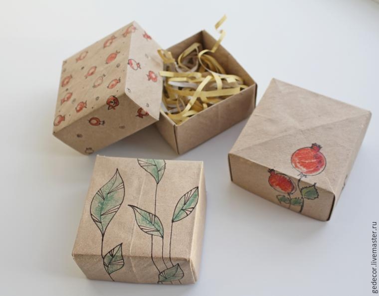 Как за 15 минут сделать коробочку из крафт-бумаги в технике оригами
