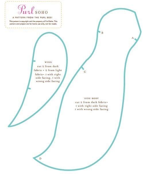 Пингвин. Выкройка.