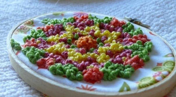 Вышивка французским узелком