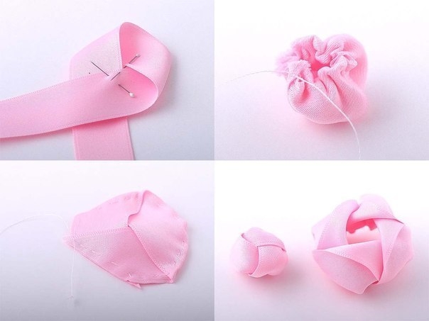 Великолепные объемные розы из лент.