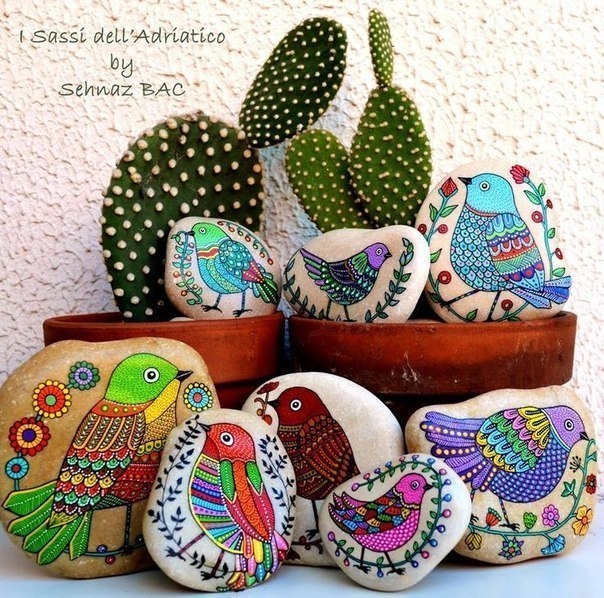 Роспись камней. Идеи для вдохновения