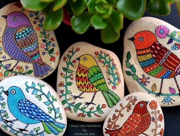 Роспись камней. Идеи для вдохновения