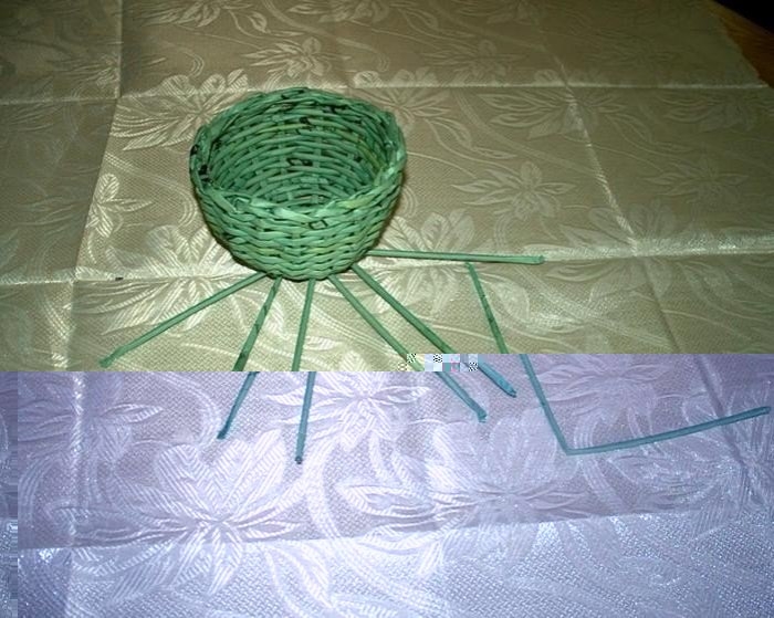 Декоративные чашки из газетных трубочек