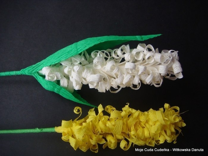 Гиацинты из гофрированной бумаги