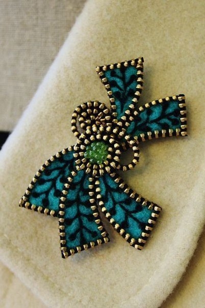 Идеи брошек из застежек-молний