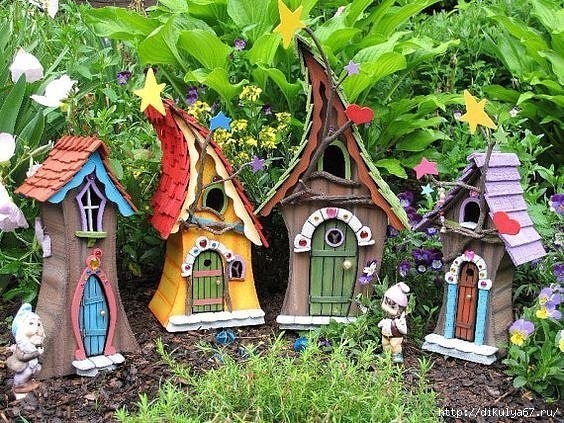 Миниатюрные домики в саду - идеи для вдохновения