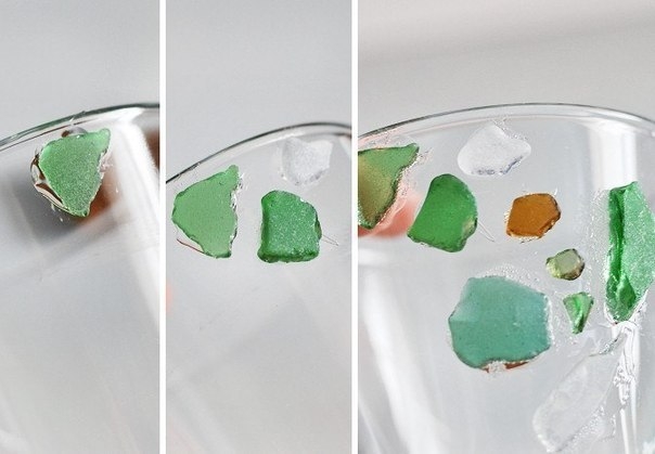 Стеклышки   затирка = подсвечник