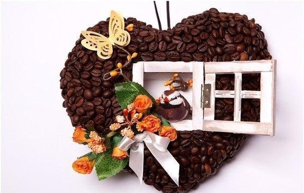 Сердечно-кофейная рамка