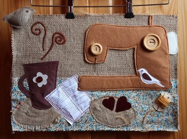 Идея - Из мешковины и кусочков цветной ткани